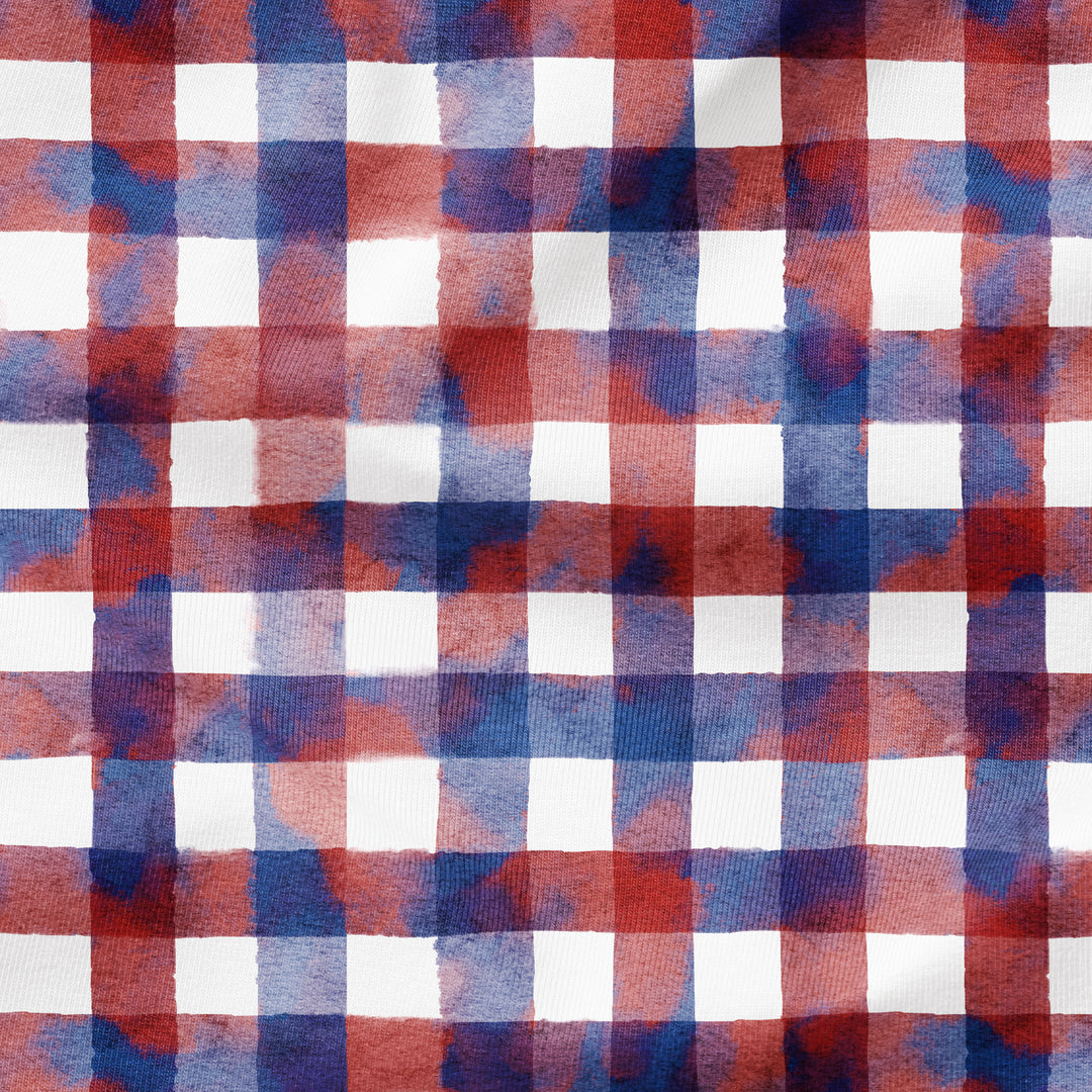 PATRIOTIC WATERCOLOR GINGHAM