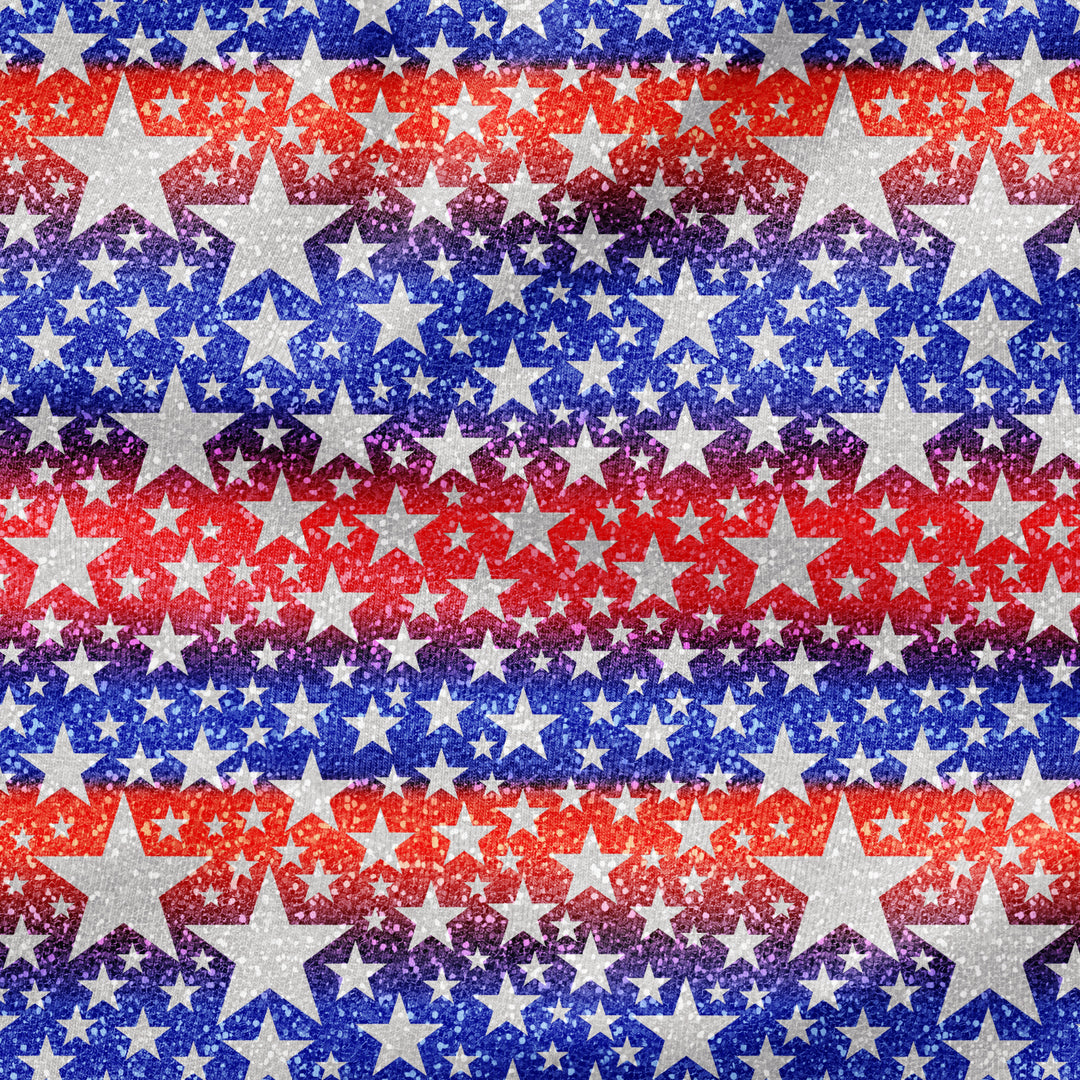 PATRIOTIC FAUX GLITTER STARS
