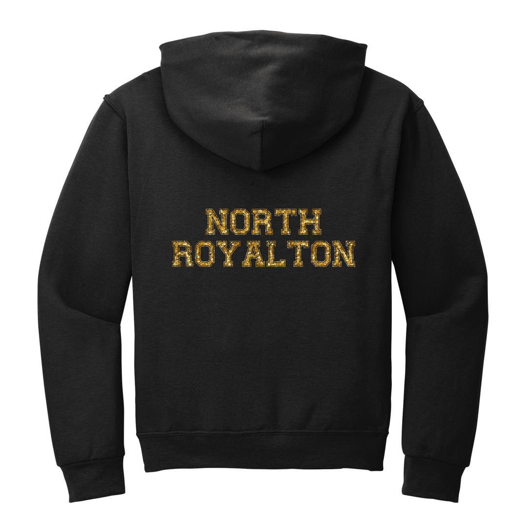 HOODIE : GOLD GLITTER PAW/NR VARSITY