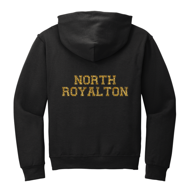 HOODIE : GOLD GLITTER PAW/NR VARSITY
