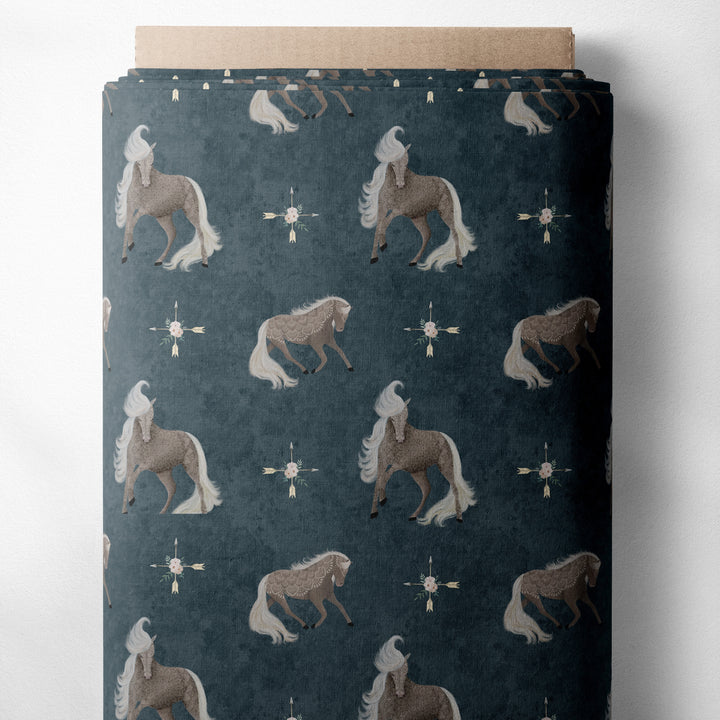 MANDALA HORSES (DUSKY BLUE)