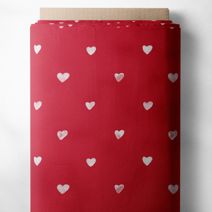 SIMPLE HEARTS (RED W/ WHITE HEARTS