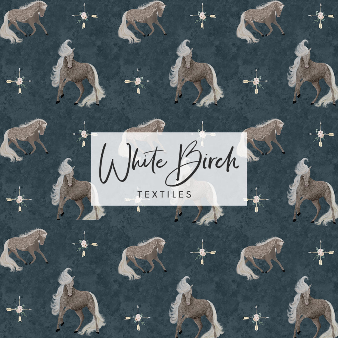 MANDALA HORSES (DUSKY BLUE)