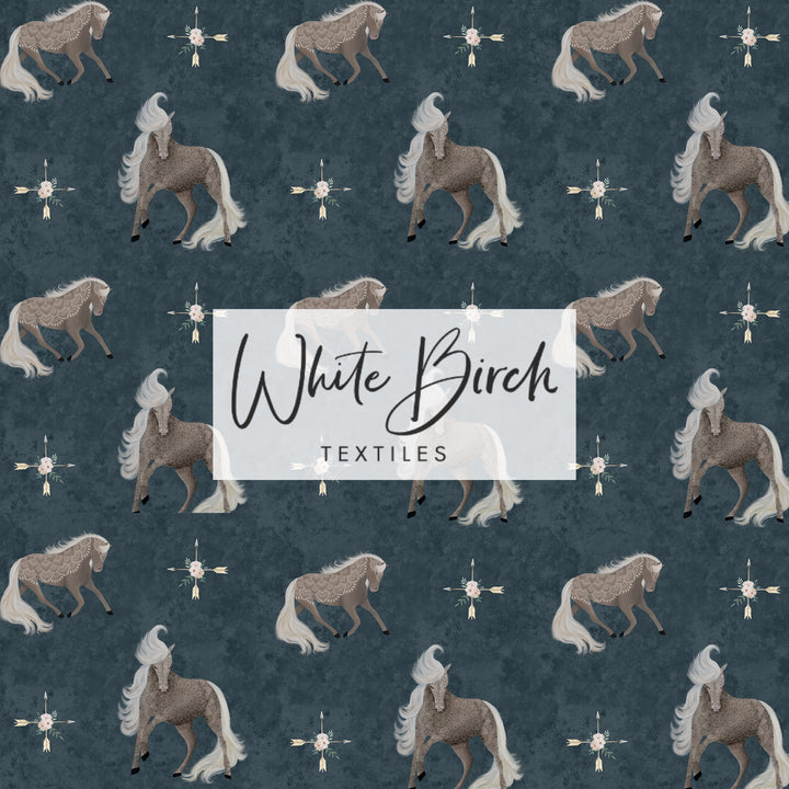 MANDALA HORSES (DUSKY BLUE)