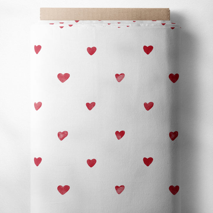 SIMPLE HEARTS (WHITE W/ RED HEARTS