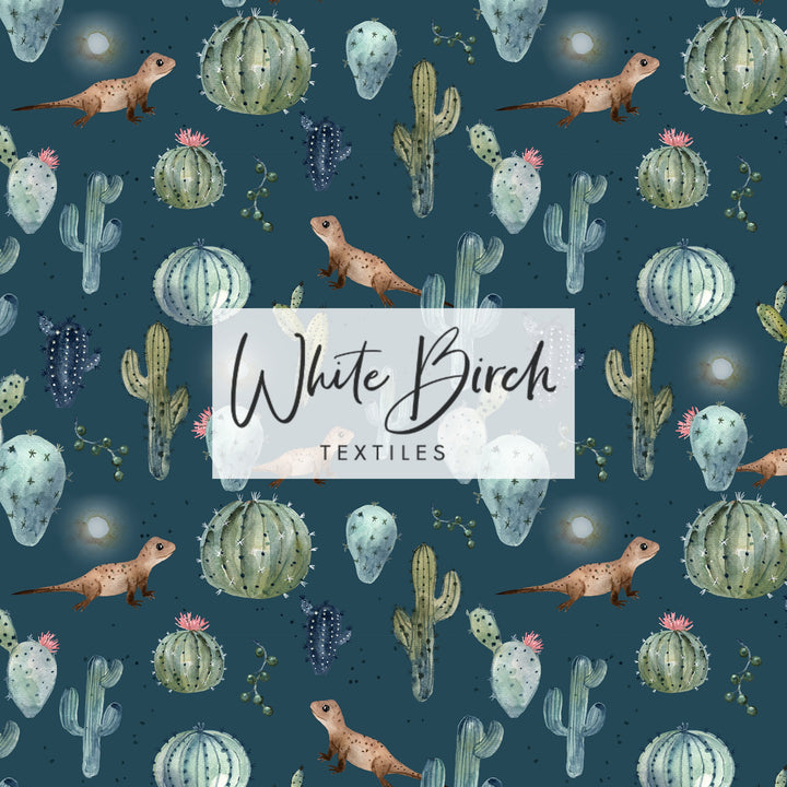 LIZARD & CACTI (NAVY)