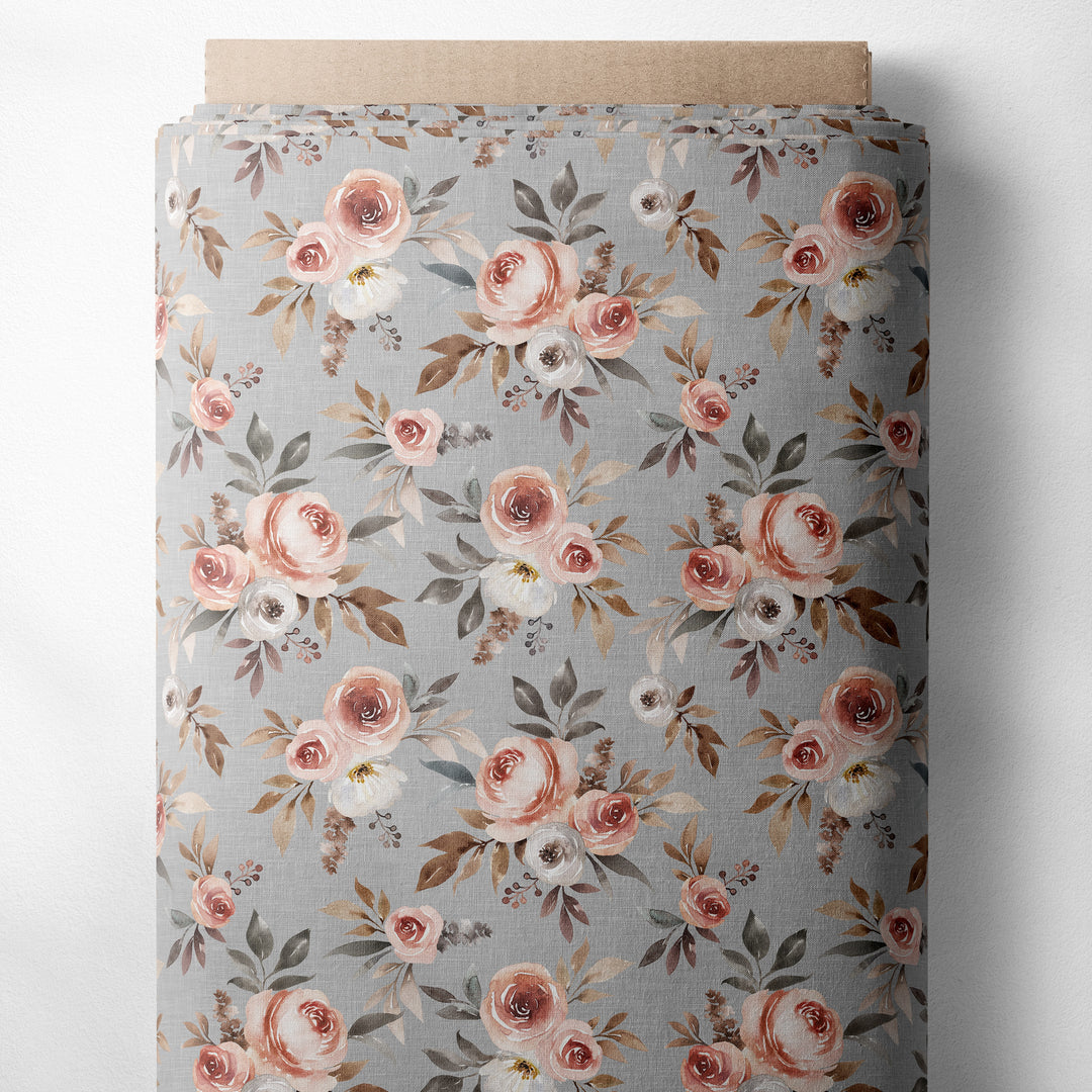 VINTAGE FLORAL (GREY SOLID)