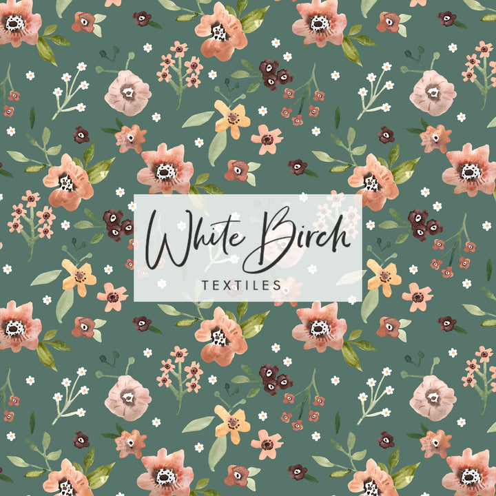 WATERCOLOR FLORAL (TEAL)