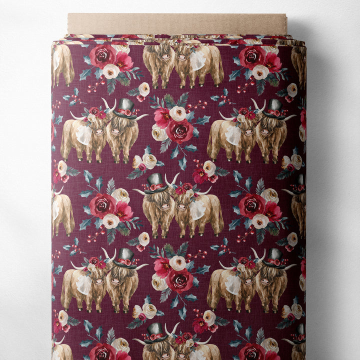WINTER WEDDING HIGHLAND COW (WINE)