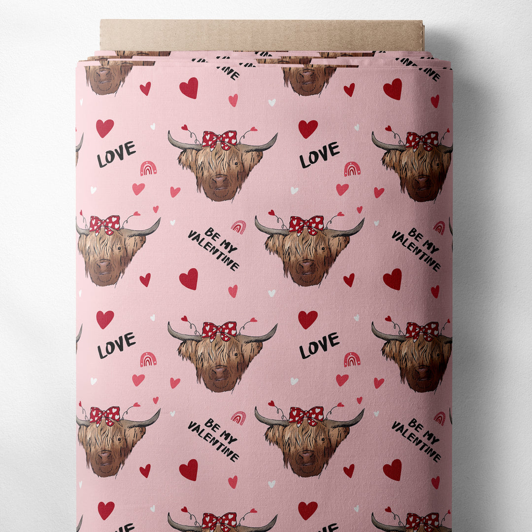MISS VALENTINE'S DAY HIGHLAND COW (PINK W/ RED BOW)