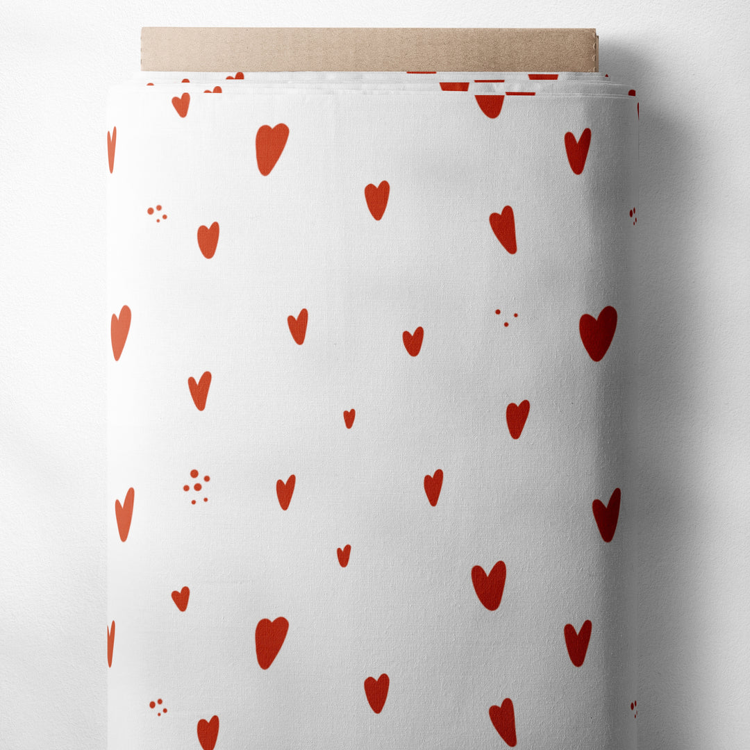 DAINTY HEARTS (WHITE W/ RED HEARTS