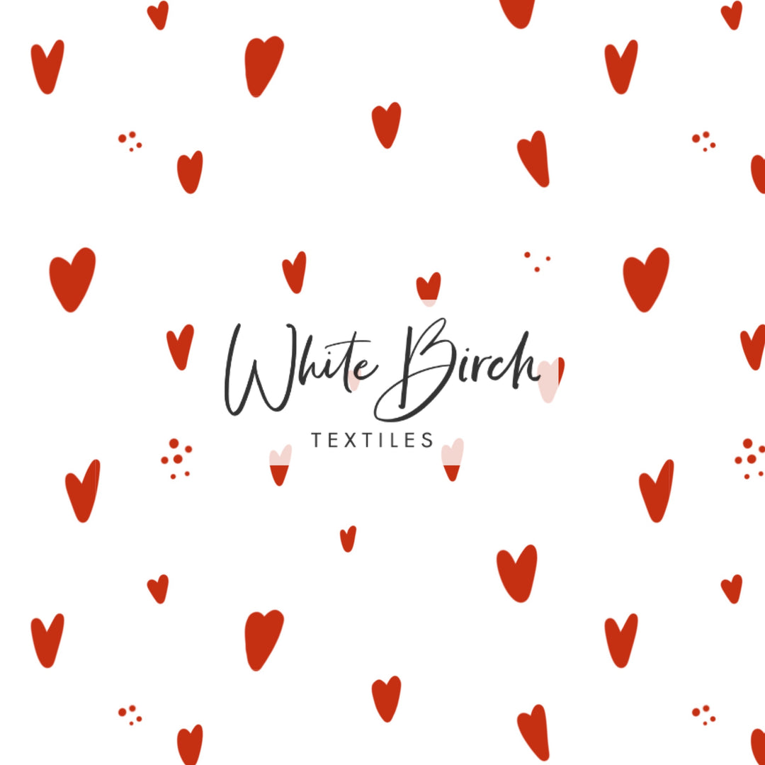 DAINTY HEARTS (WHITE W/ RED HEARTS
