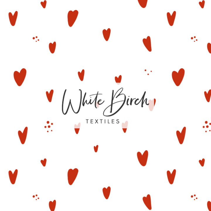 DAINTY HEARTS (WHITE W/ RED HEARTS