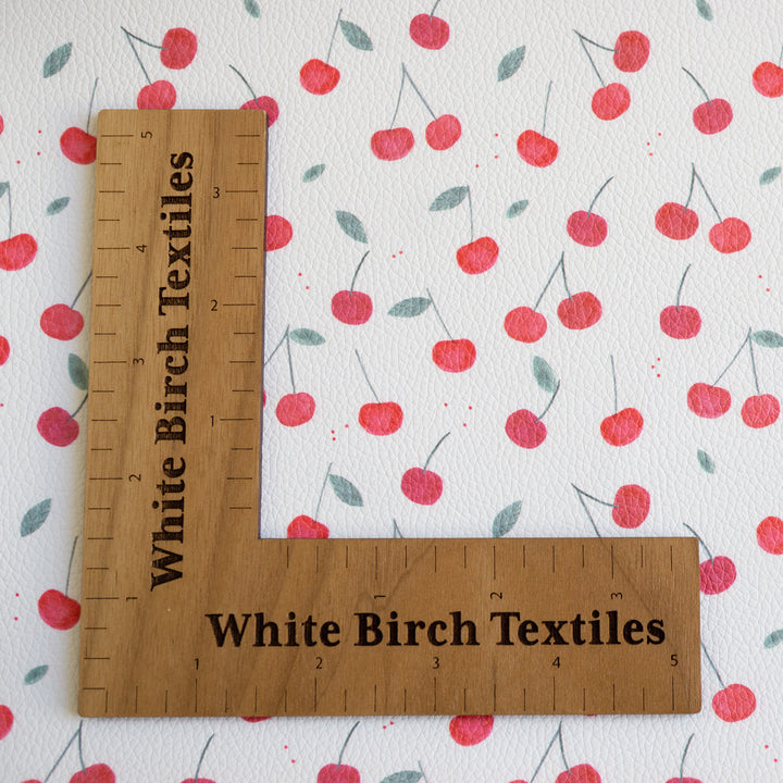 CHERRIES (WHITE) - FAUX LEATHER