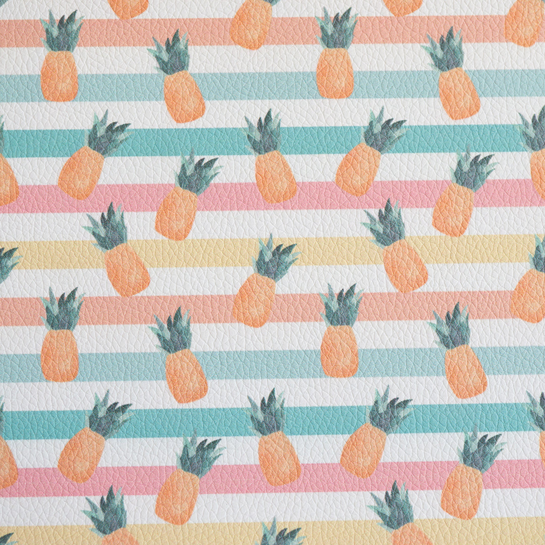 PINEAPPLES (MULTI STRIPE) - FAUX LEATHER