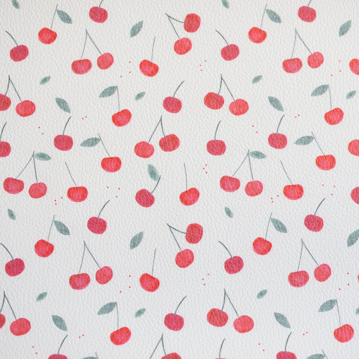 CHERRIES (WHITE) - FAUX LEATHER