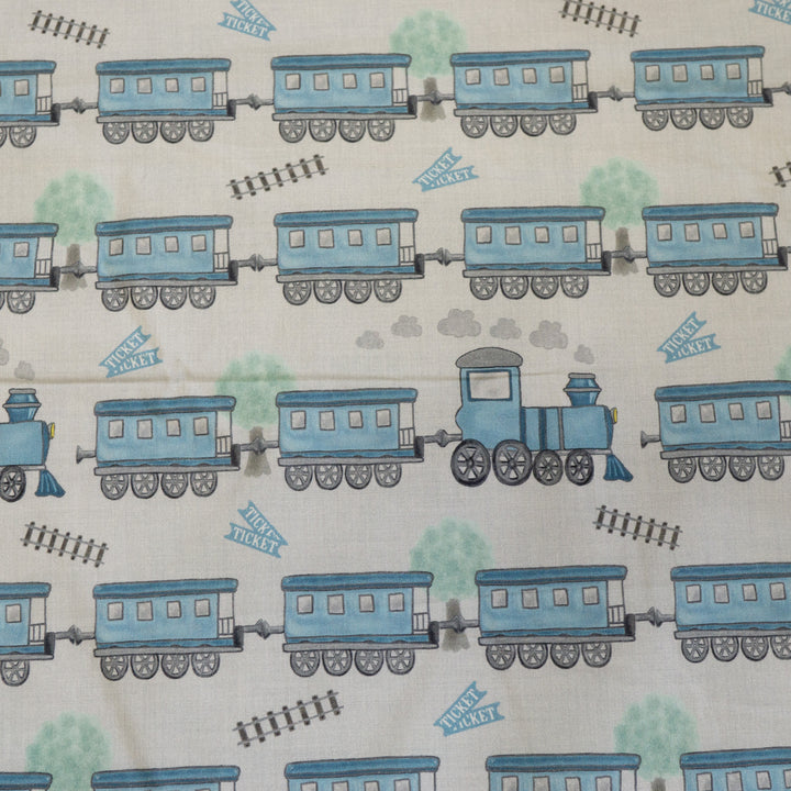 TRAINS - ORGANIC COTTON POPLIN