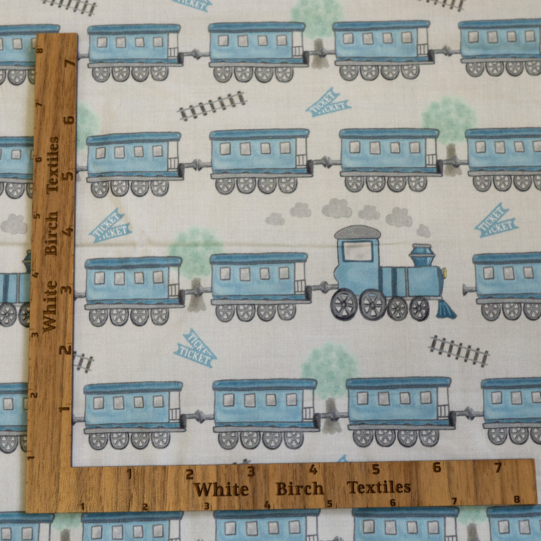 TRAINS - ORGANIC COTTON POPLIN