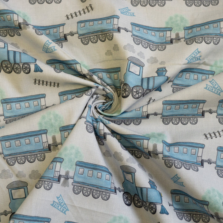 TRAINS - ORGANIC COTTON POPLIN