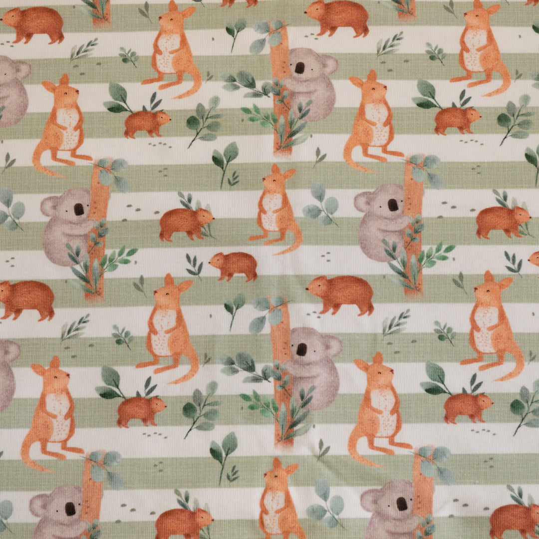 AUZ (SAGE STRIPE) - ORGANIC COTTON SPANDEX