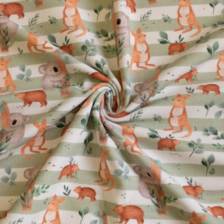 AUZ (SAGE STRIPE) - ORGANIC COTTON SPANDEX