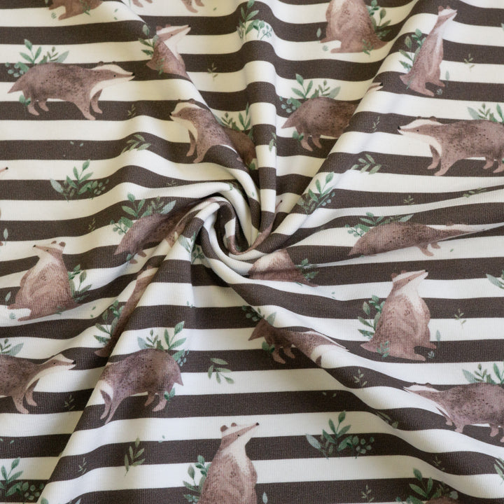 GRIMBLES THE BADGER (MINK STRIPE) - ORGANIC COTTON SPANDEX