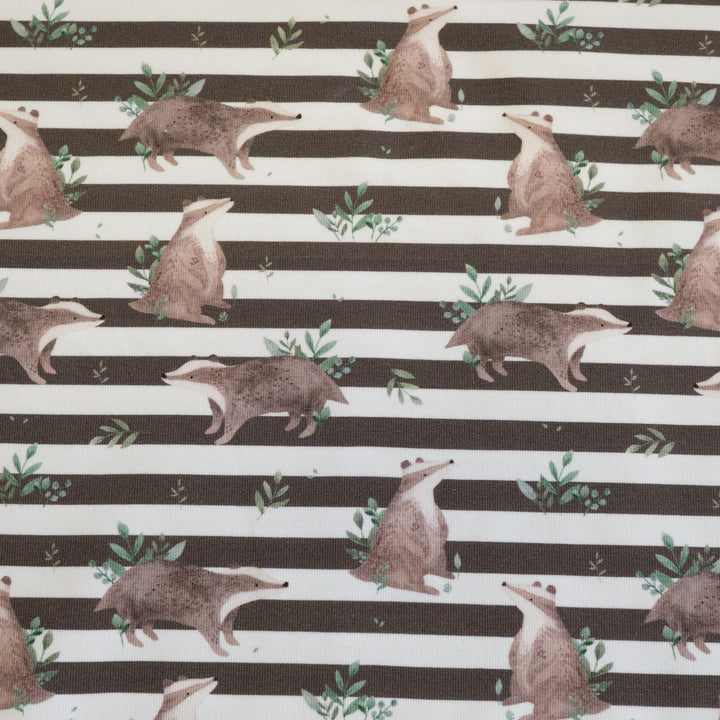 GRIMBLES THE BADGER (MINK STRIPE) - ORGANIC COTTON SPANDEX