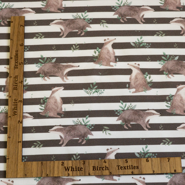GRIMBLES THE BADGER (MINK STRIPE) - ORGANIC COTTON SPANDEX