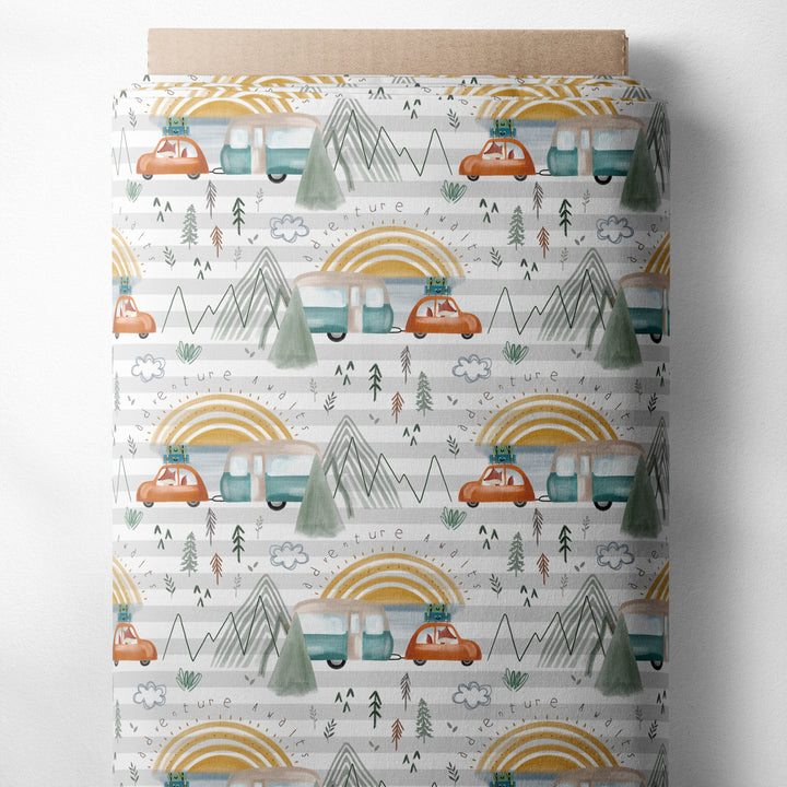 ADVENTURE AWAITS (GREY STRIPES)