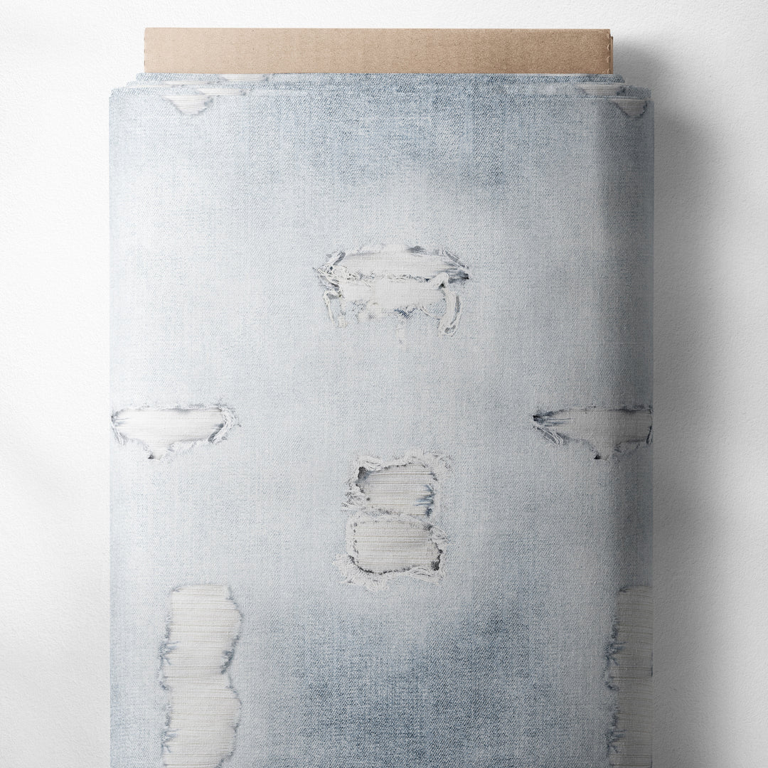 FAUX DENIM (WHITE DISTRESSED)