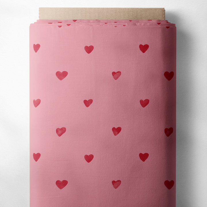 SIMPLE HEARTS (PINK W/ RED HEARTS